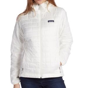 Patagonia white nano puff jacket no hood